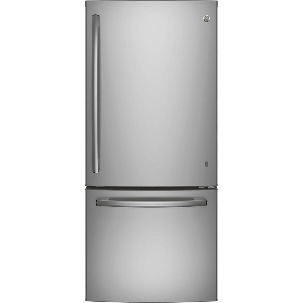 GBE21AYRKFS - REFRIGERATORS - GE - Bottom Freezer - Stainless Steel - Open Box - BonPrix Électroménagers