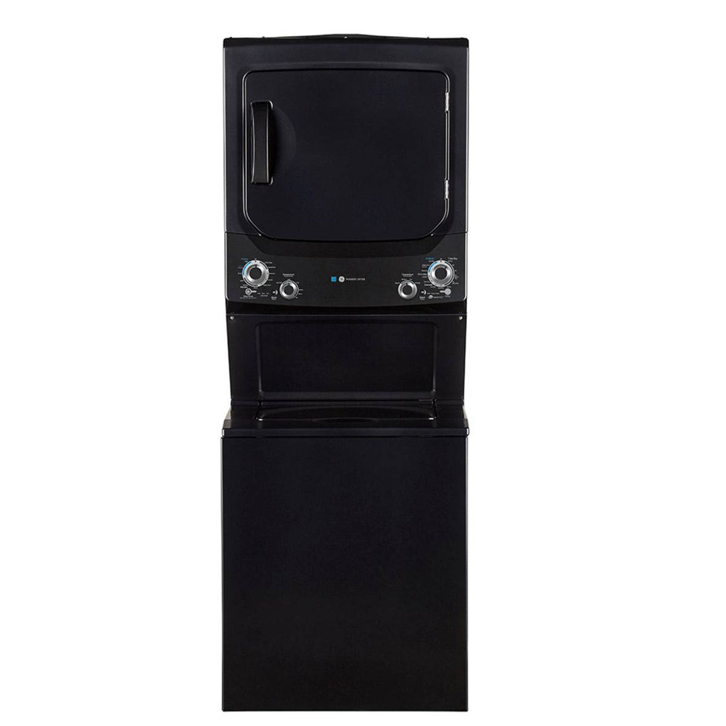 GUD57EEMTDG - LAUNDRY CENTERS - GE - Stacked Washer/Dryer - Gas - Black Stainless Steel - Open Box - BonPrix Électroménagers