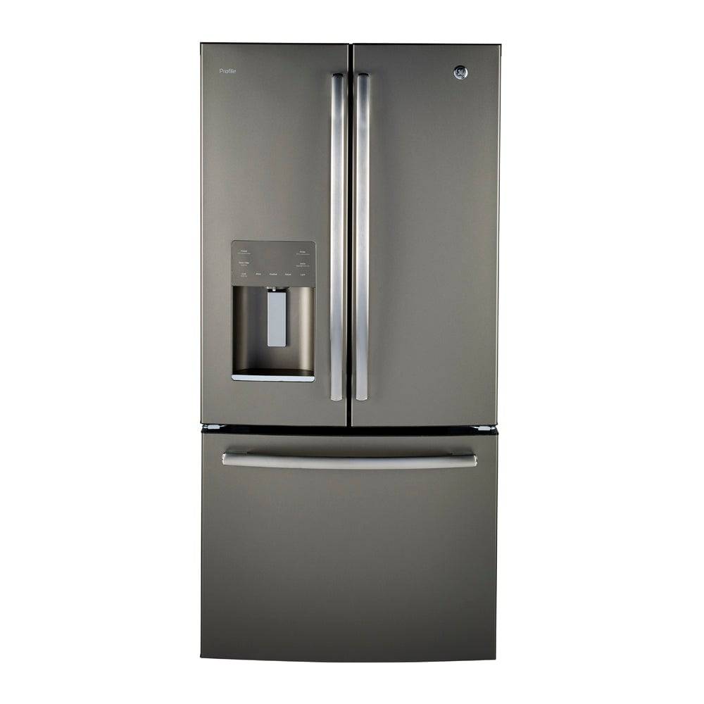 PFE24HMLKES - REFRIGERATORS - GE Profile - French 3 - Door - Slate Grey - Open Box - BonPrix Électroménagers