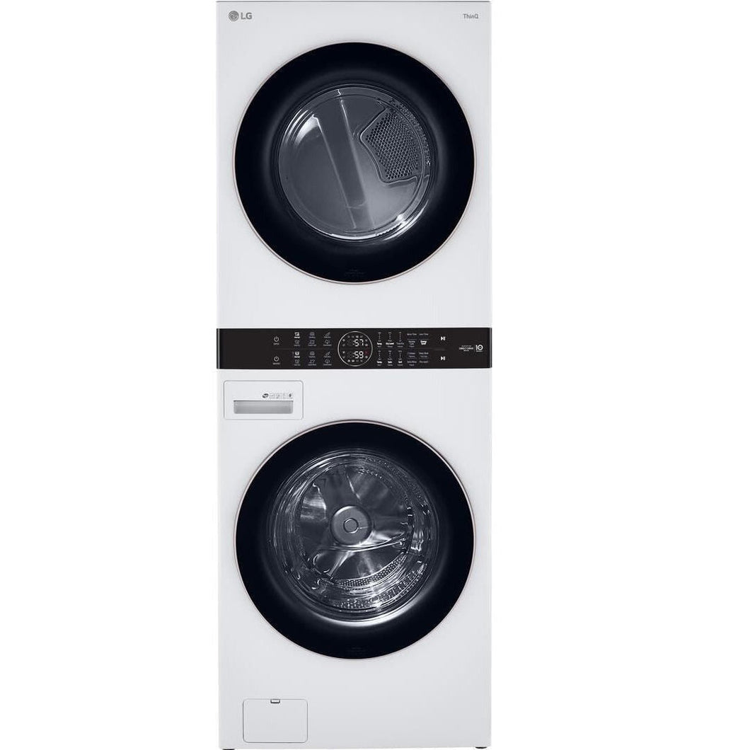 WKE100HWA - LAUNDRY CENTERS - LG - Stacked Washer/Dryer - Electric - White - Open Box - BonPrix Électroménagers