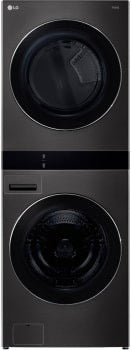 WKEX300HBA - LAUNDRY CENTERS - LG - Stacked Washer/Dryer - Electric - Black Stainless Steel - Open Box - BonPrix Électroménagers